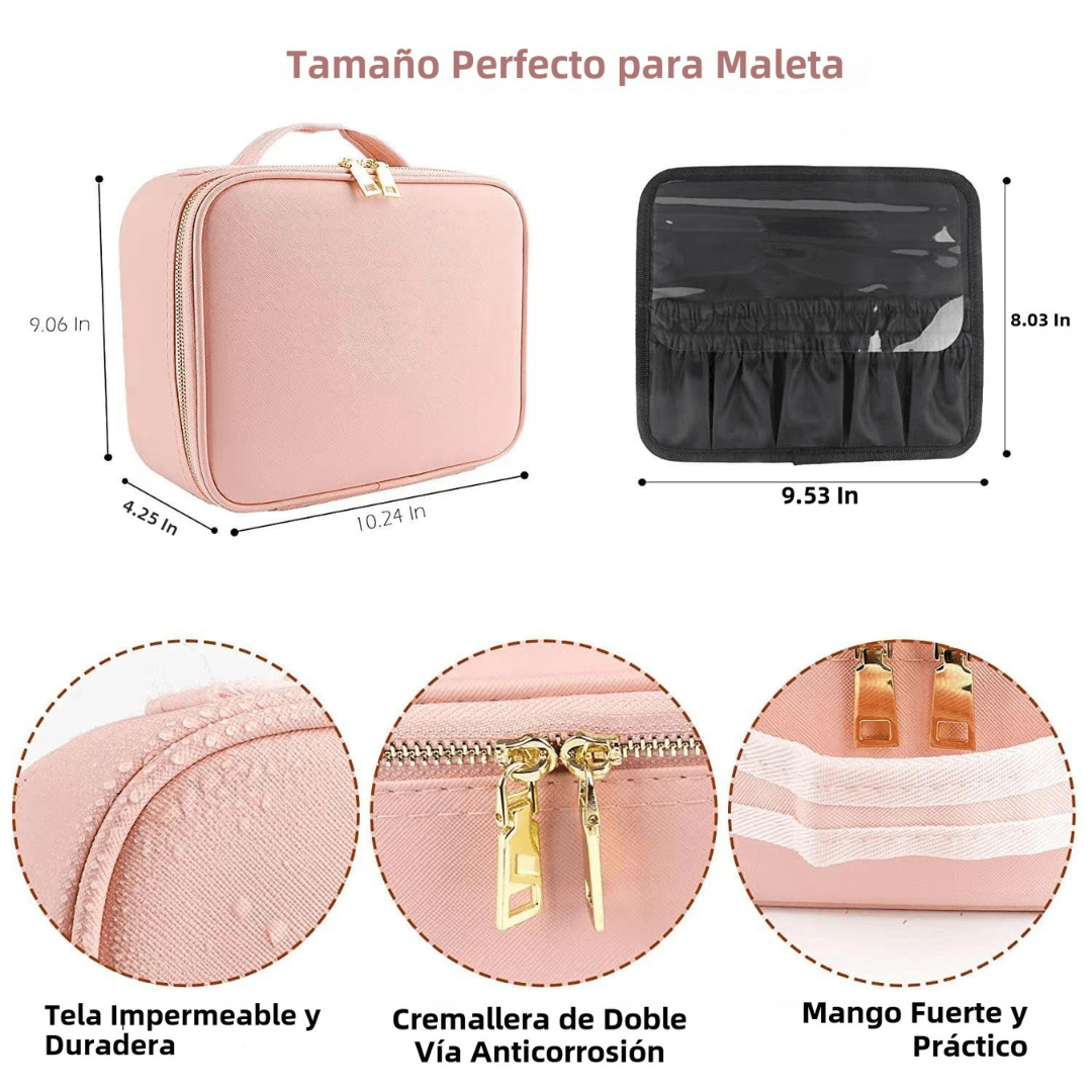 Cosmetiquera 3 en 1 con Luz LED: Belleza Iluminada, Siempre Contigo