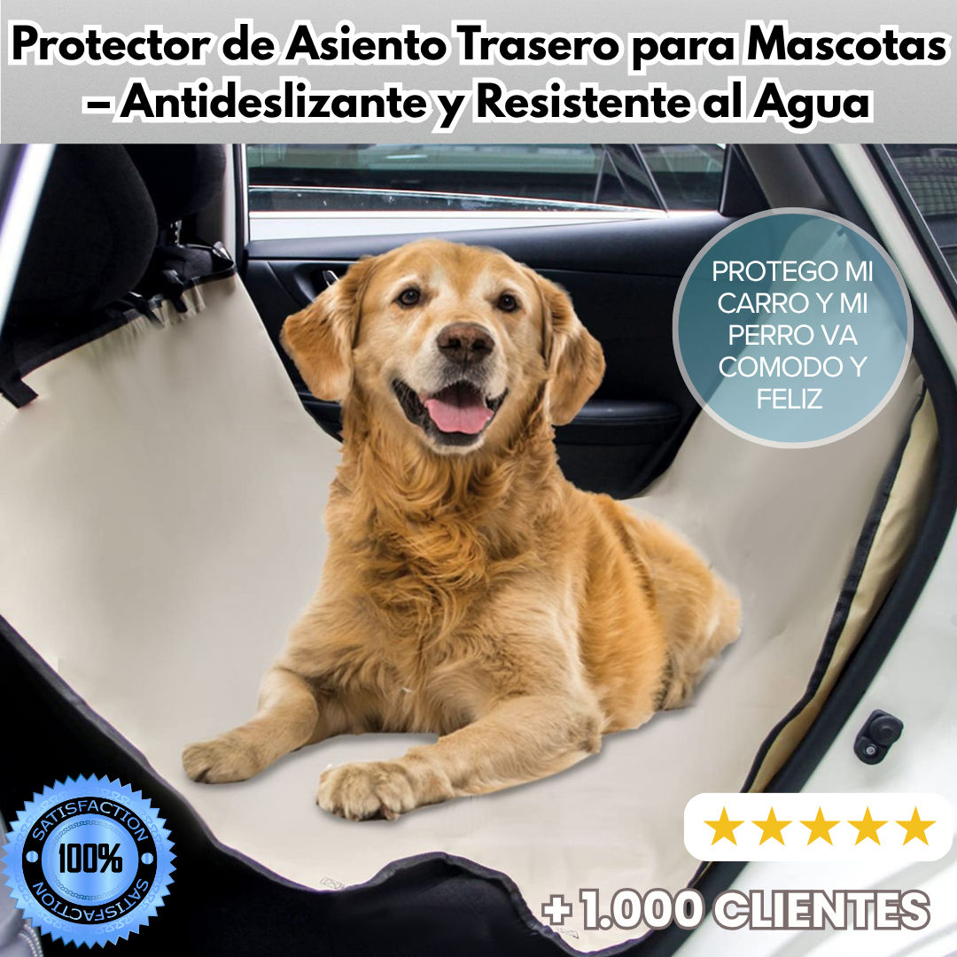 protector de asiento trasero para mascotas – antideslizante y resistente al agua