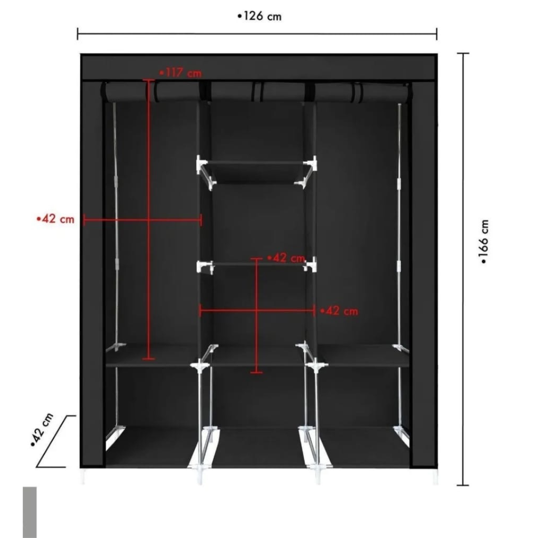 closet portatil de 3 compartimientos desarmable