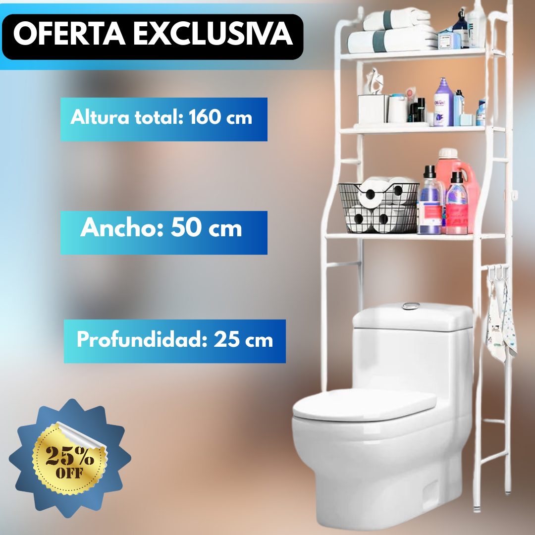Organizador multifuncional 3 niveles -ahorra espacio en tu baño