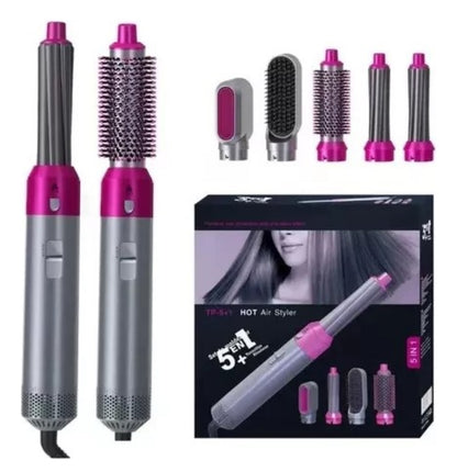 SmoothGlow™ |CEPILLO MULTIFUNCIONAL 5 EN 1: PEINA, SECA, ALISA Y RIZA EN MINUTOS