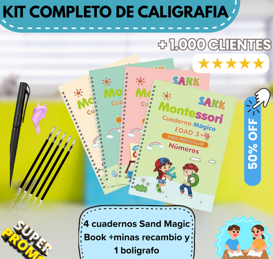 SET 4 LIBROS DE CALIGRAFÍA INTELIGENTE