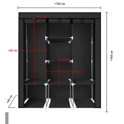closet  portatil de 3 compartimientos desarmable