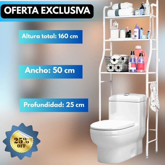 Organizador multifuncional 3 niveles -ahorra espacio en tu baño